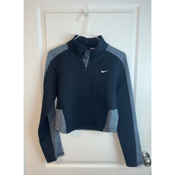 Nike Pro ¾-Zip Mock Neck Crop Pullover - Picture 1 of 2